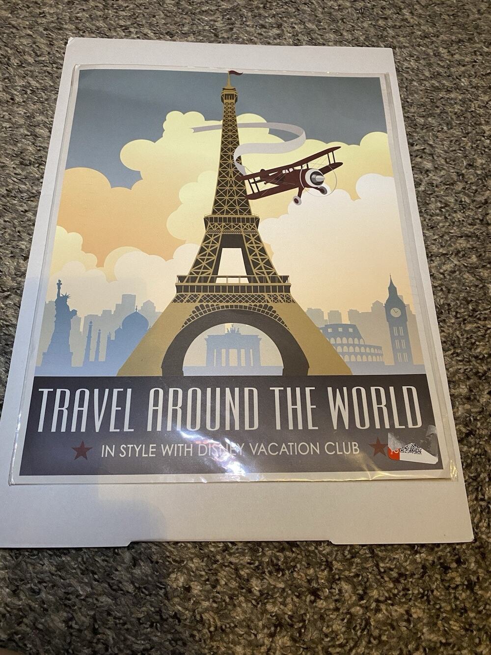 Disney World Park Paris Eiffel Tower Travel Vacation Ad Print Poster Sign 11x14